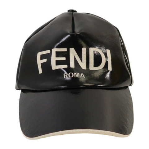FENDI 塗層帆布Logo Print Baseball Cap帽子