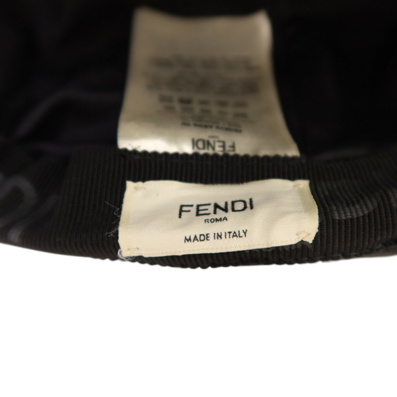 FENDI 塗層帆布Logo Print Baseball Cap帽子-7