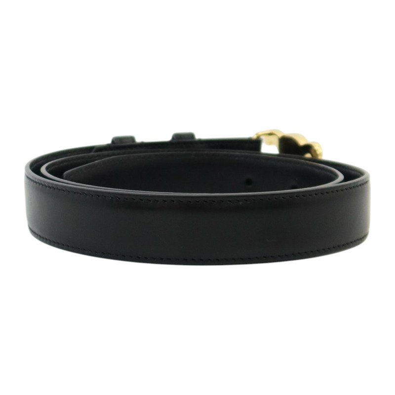 CELINE 牛皮皮革Triomphe Belt 75cm金扣皮帶-1