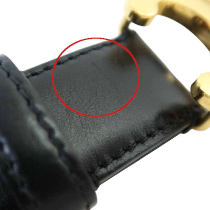 CELINE 牛皮皮革Triomphe Belt 75cm金扣皮帶-5