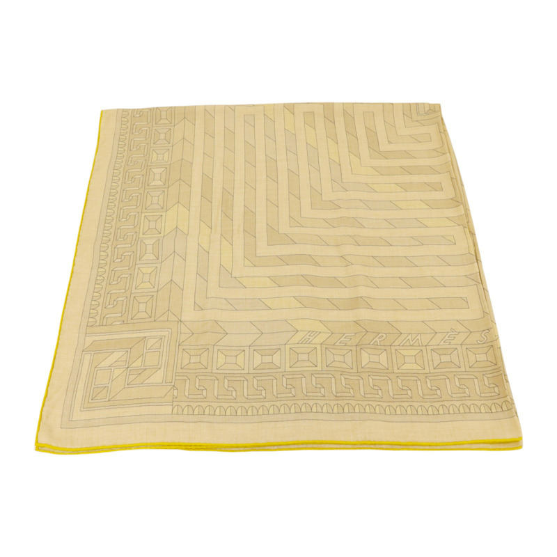 HERMES 絲質/羊絨Scarf 140x140絲巾-1
