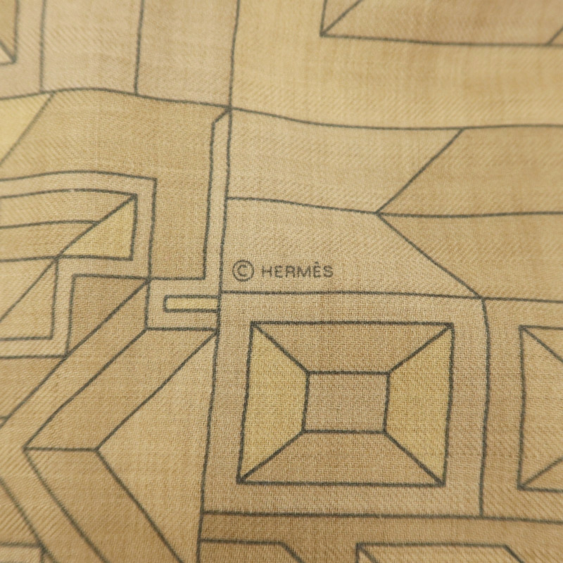 HERMES 絲質/羊絨Scarf 140x140絲巾-8
