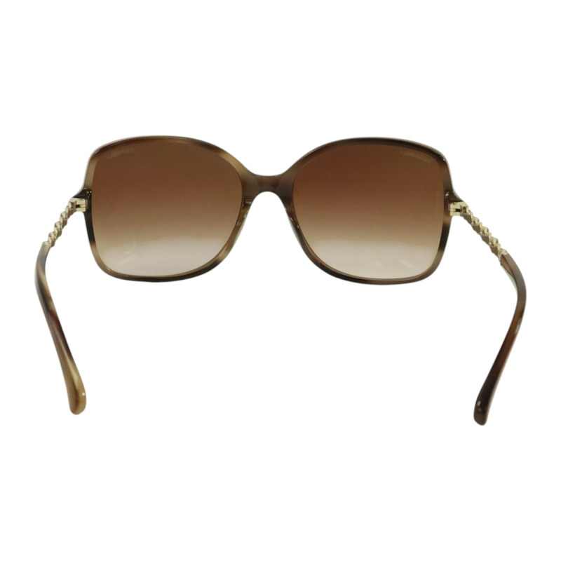 CHANEL PVC/羊皮皮革Square Sunglass太陽眼鏡-2