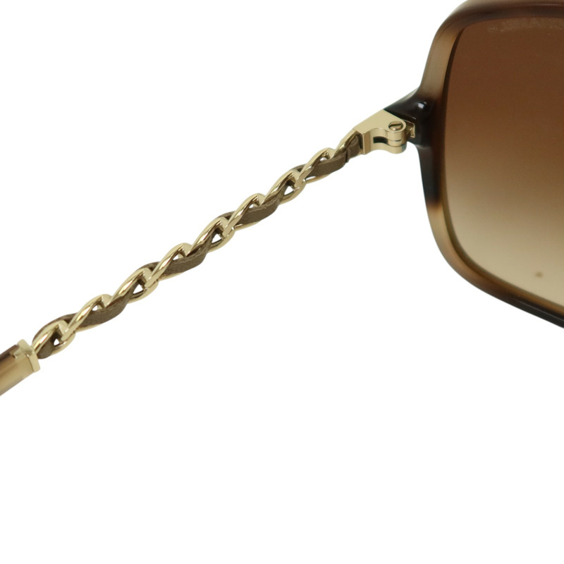 CHANEL PVC/羊皮皮革Square Sunglass太陽眼鏡-5