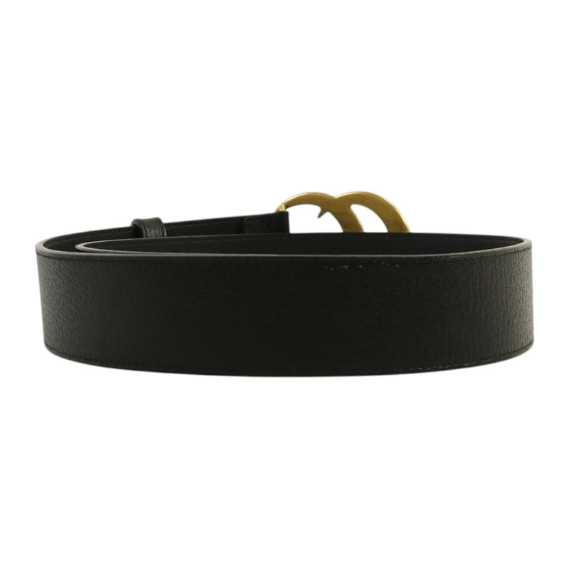 GUCCI 牛皮皮革Belt 75cm金扣皮帶-1