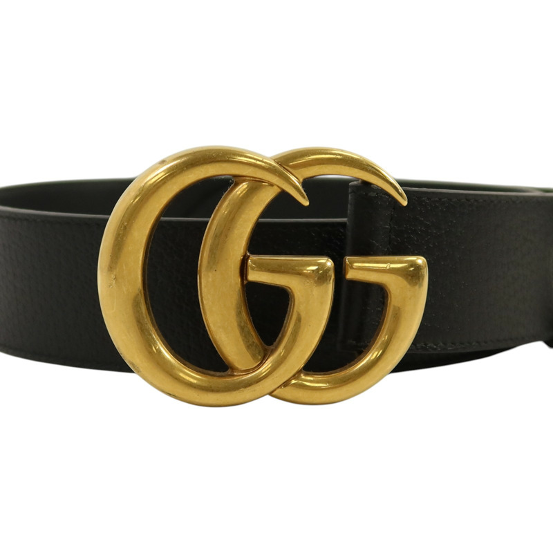 GUCCI 牛皮皮革Belt 75cm金扣皮帶-2