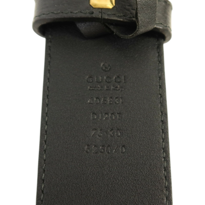 GUCCI 牛皮皮革Belt 75cm金扣皮帶-3