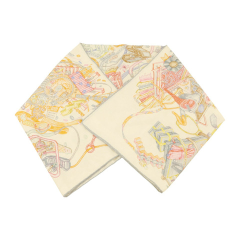 HERMES 羊絨/絲質Scarf 140X140絲巾