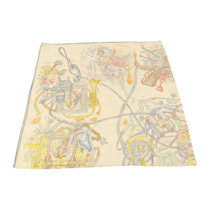 HERMES 羊絨/絲質Scarf 140X140絲巾-1