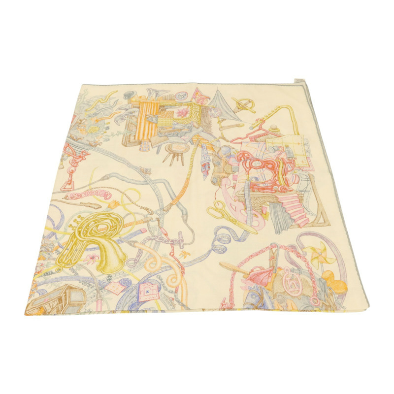 HERMES 羊絨/絲質Scarf 140X140絲巾-2