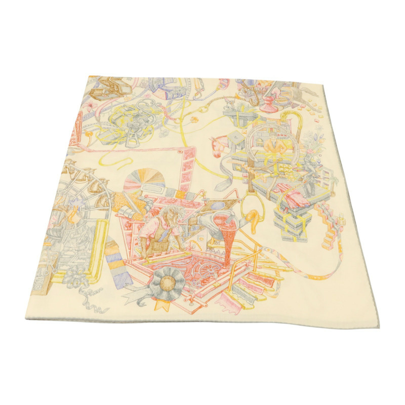 HERMES 羊絨/絲質Scarf 140X140絲巾-4