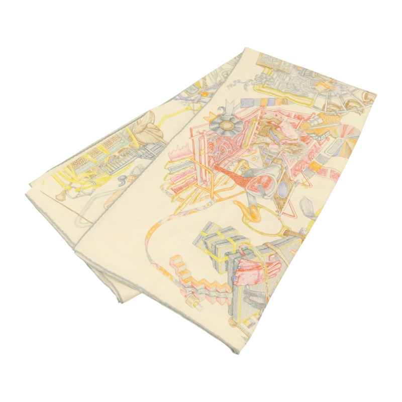 HERMES 羊絨/絲質Scarf 140X140絲巾-7