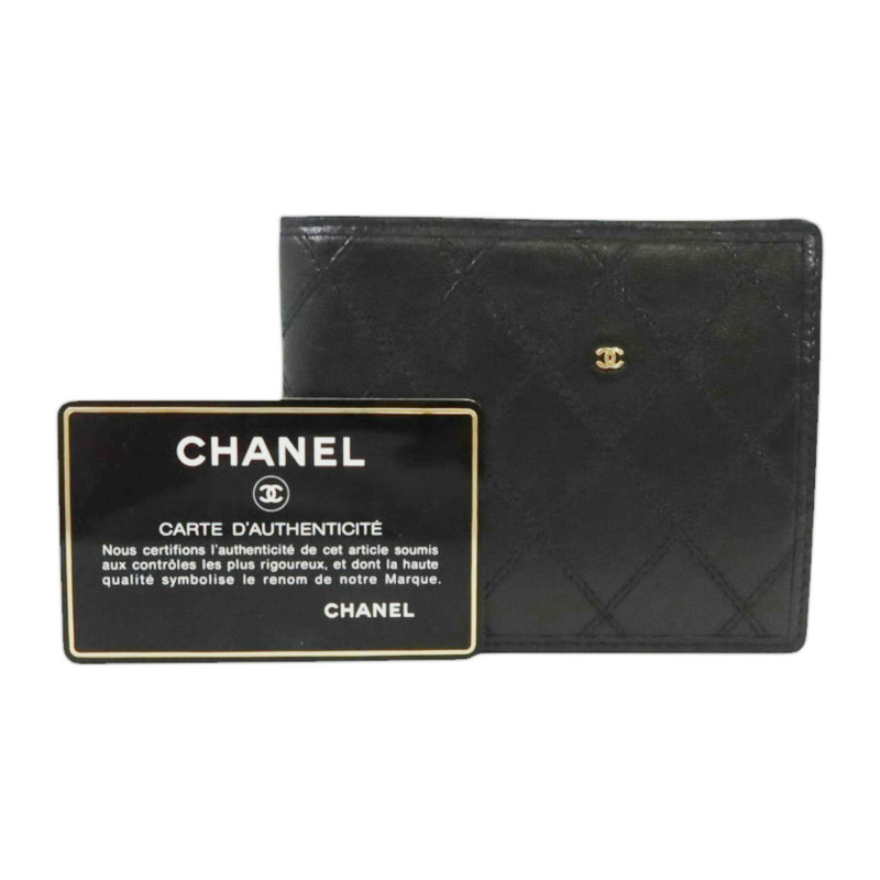 CHANEL 羊皮皮革Vintage Bifold Wallet錢包-9
