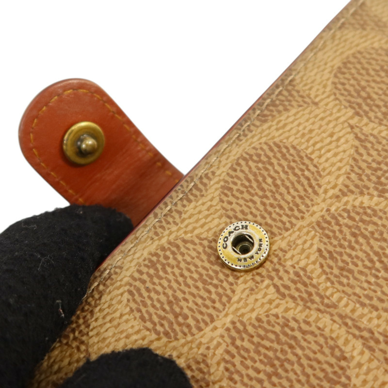 COACH 塗層帆布Wallet金扣錢包-14