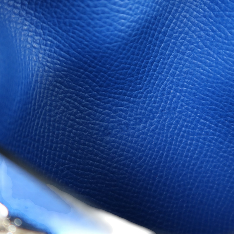 HERMES Epsom皮革Bearn Compact Wallet銀扣錢包Blue Encre-8