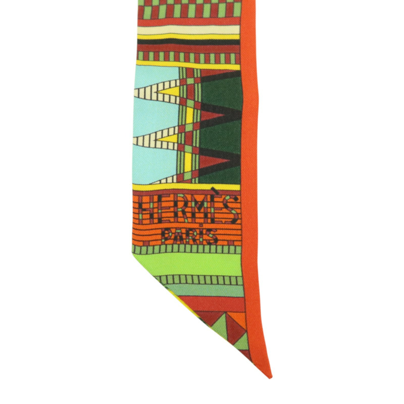 HERMES 絲質Twilly絲巾-5