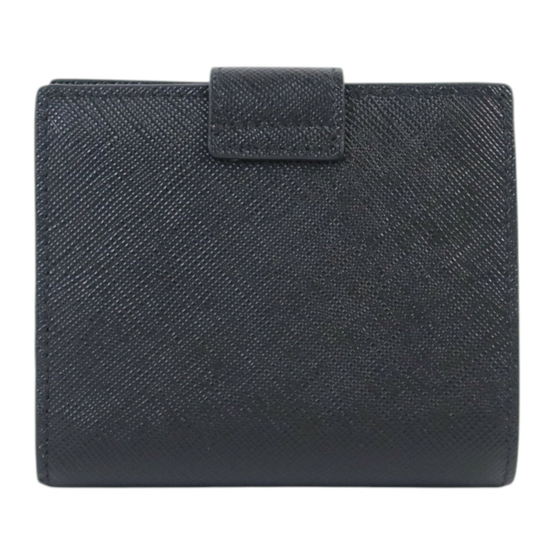PRADA Saffiano皮革Short Flap Wallet銀扣錢包-1