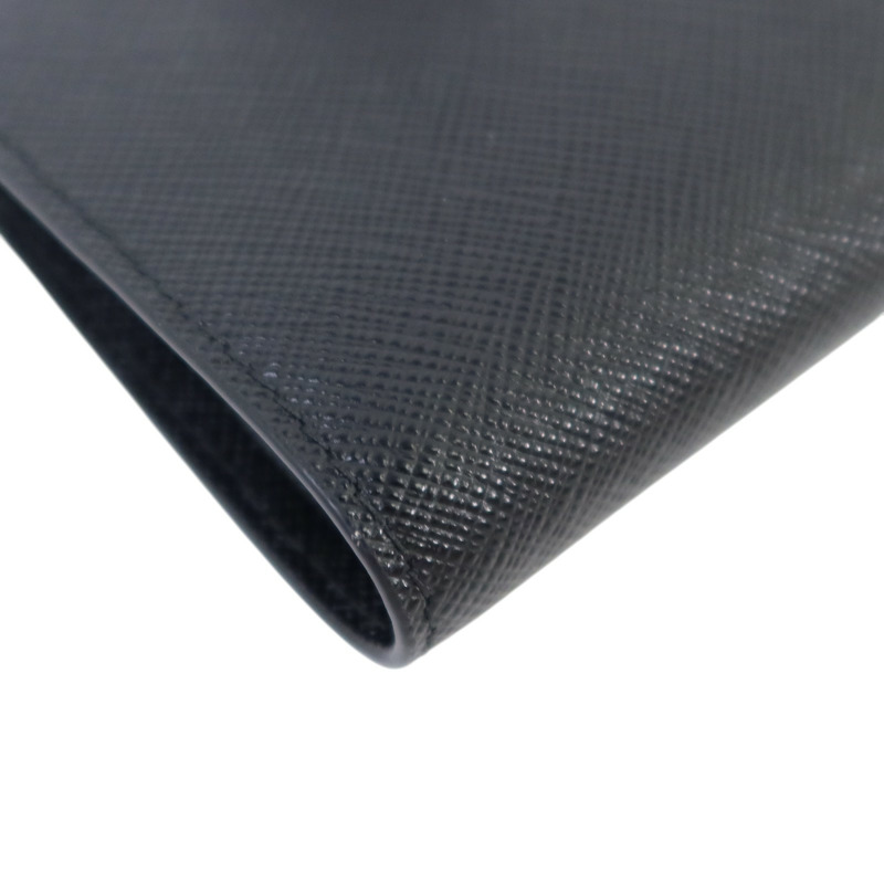 PRADA Saffiano皮革Short Flap Wallet銀扣錢包-10