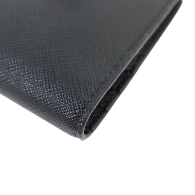 PRADA Saffiano皮革Short Flap Wallet銀扣錢包-11