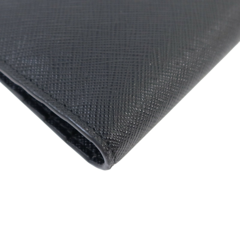 PRADA Saffiano皮革Short Flap Wallet銀扣錢包-12