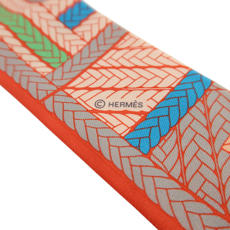 HERMES 絲質Twilly絲巾-5