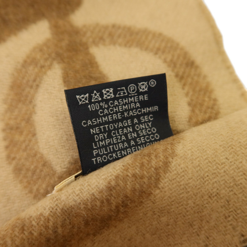 HERMES 羊絨Any Mors Muffler 170X25圍巾Marron Glace/Craie-8