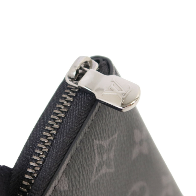 LOUIS VUITTON Monogram Eclipse Zippy Wallet Horizontal銀扣長錢包-8