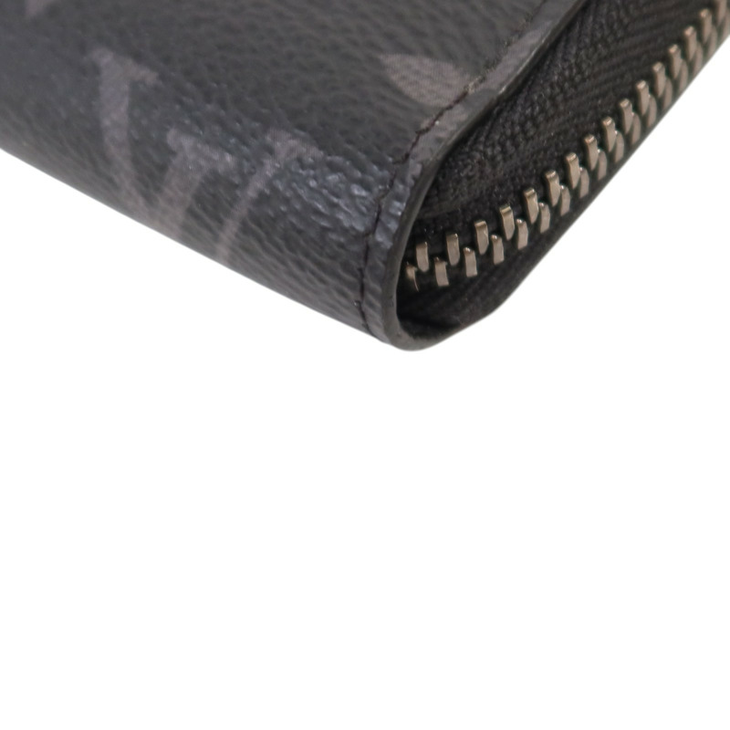 LOUIS VUITTON Monogram Eclipse Zippy Wallet Horizontal銀扣長錢包-11