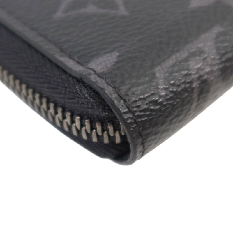 LOUIS VUITTON Monogram Eclipse Zippy Wallet Horizontal銀扣長錢包-12