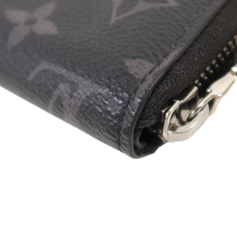 LOUIS VUITTON Monogram Eclipse Zippy Wallet Horizontal銀扣長錢包-13