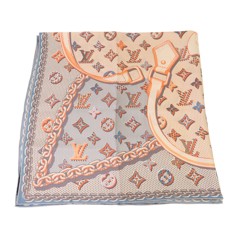 LOUIS VUITTON 絲質Pop Monogram Scarf 88x88絲巾-3