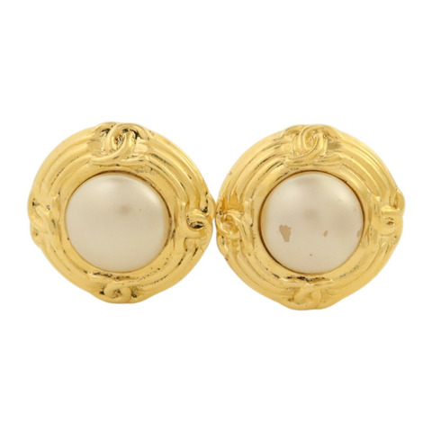 CHANEL 金屬/PVC Vintage Earrings耳環