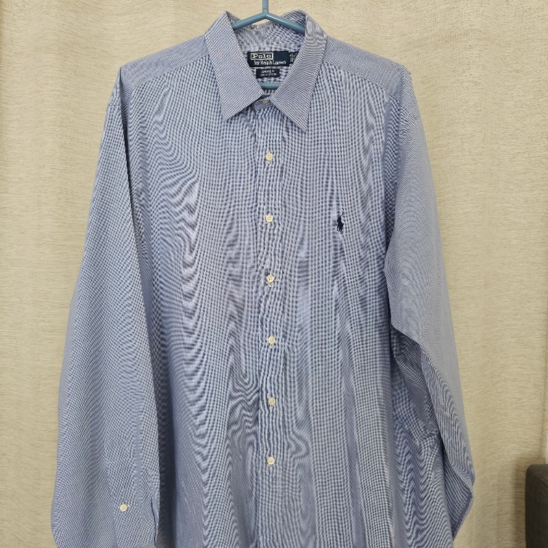Polo by Ralph Lauren 男長袖襯衫 小格子 淺藍色
Size 17 1/2 36/37-0