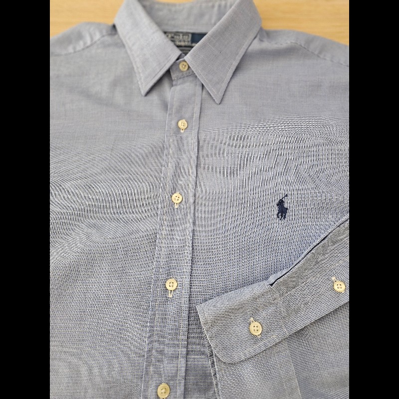 Polo by Ralph Lauren 男長袖襯衫 小格子 淺藍色
Size 17 1/2 36/37-2