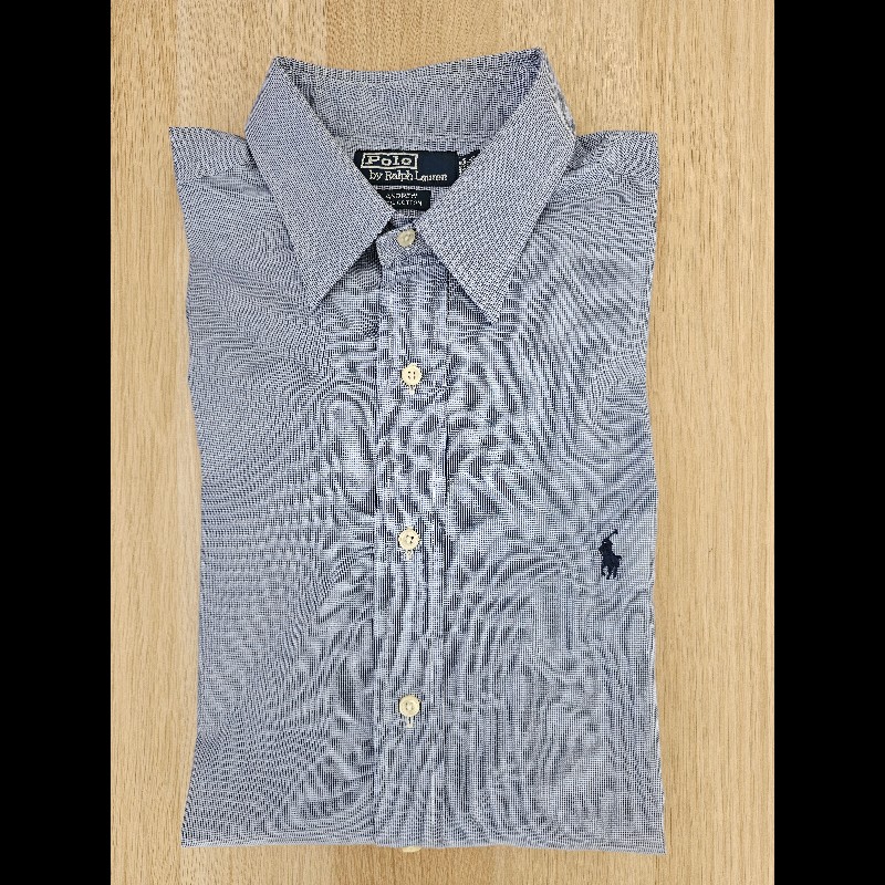 Polo by Ralph Lauren 男長袖襯衫 小格子 淺藍色
Size 17 1/2 36/37-4
