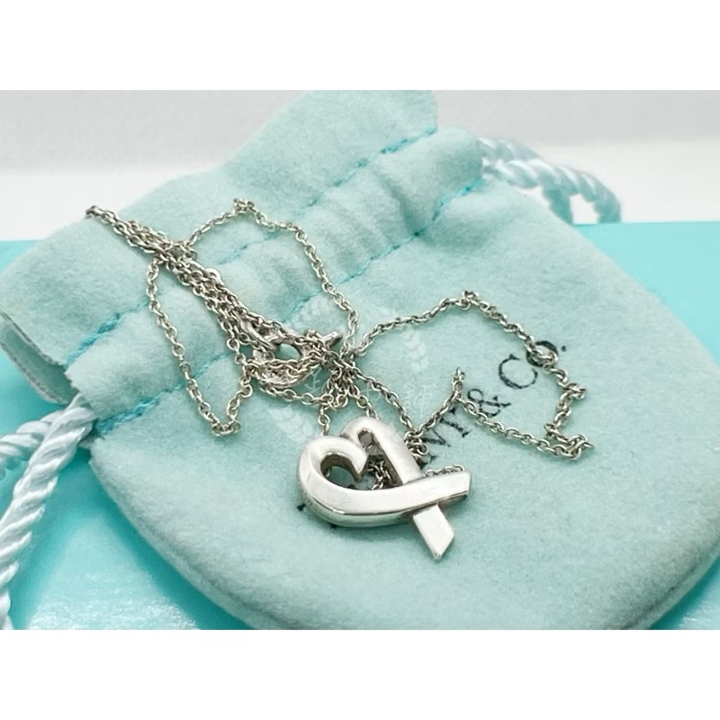 ~~趴趴小舖~~極新正品Tiffany &Co  Loving Heart愛心項鍊配件齊全260401251-4