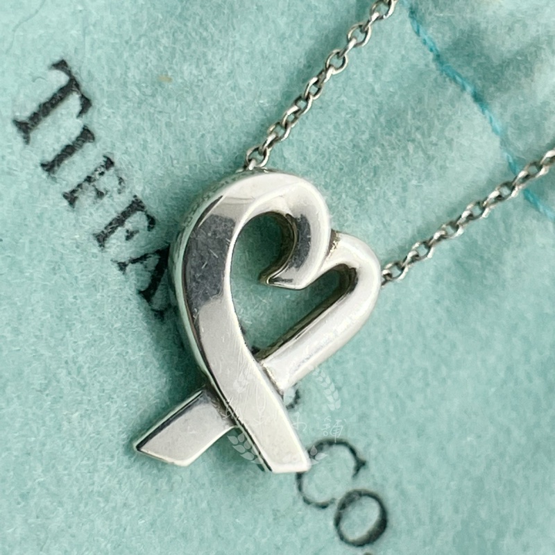 ~~趴趴小舖~~極新正品Tiffany &Co  Loving Heart愛心項鍊配件齊全260401251-7
