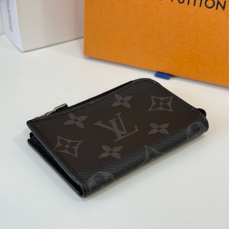 (閒置新)Lv黑老花拉鍊零錢包 ✨最新晶片款-1