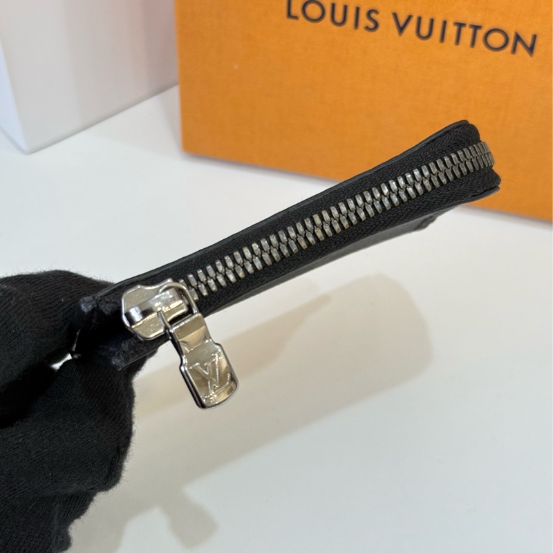 (閒置新)Lv黑老花拉鍊零錢包 ✨最新晶片款-3