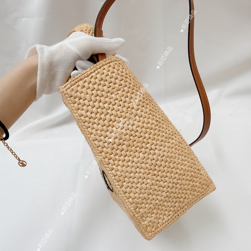 莉亞精品♡ Loewe 手提斜背草編包 二手美包-4