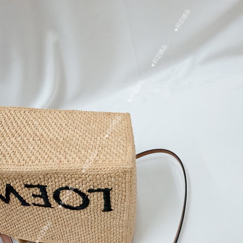 莉亞精品♡ Loewe 手提斜背草編包 二手美包-10