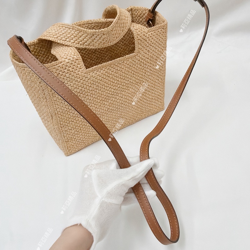 莉亞精品♡ Loewe 手提斜背草編包 二手美包-12