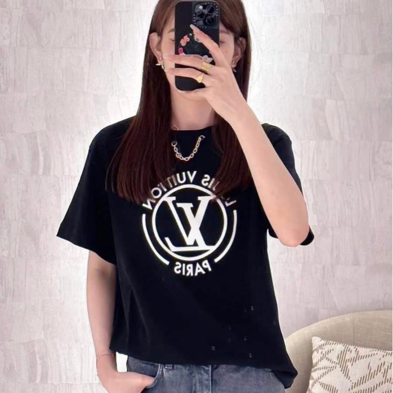 LV經典印花黑色短袖T恤-2