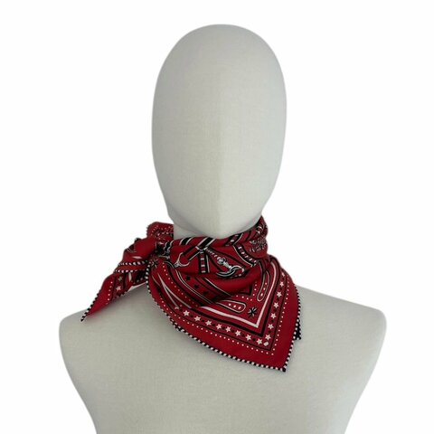 HERMES 愛馬仕 GRAND TRALALA BANDANA 55 絲巾 絲綢 紅色