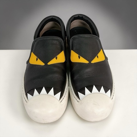 莉亞精品♡ FENDI 黃眼睛怪獸鞋37 二手