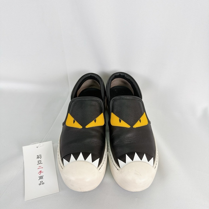 莉亞精品♡ FENDI 黃眼睛怪獸鞋37 二手-2
