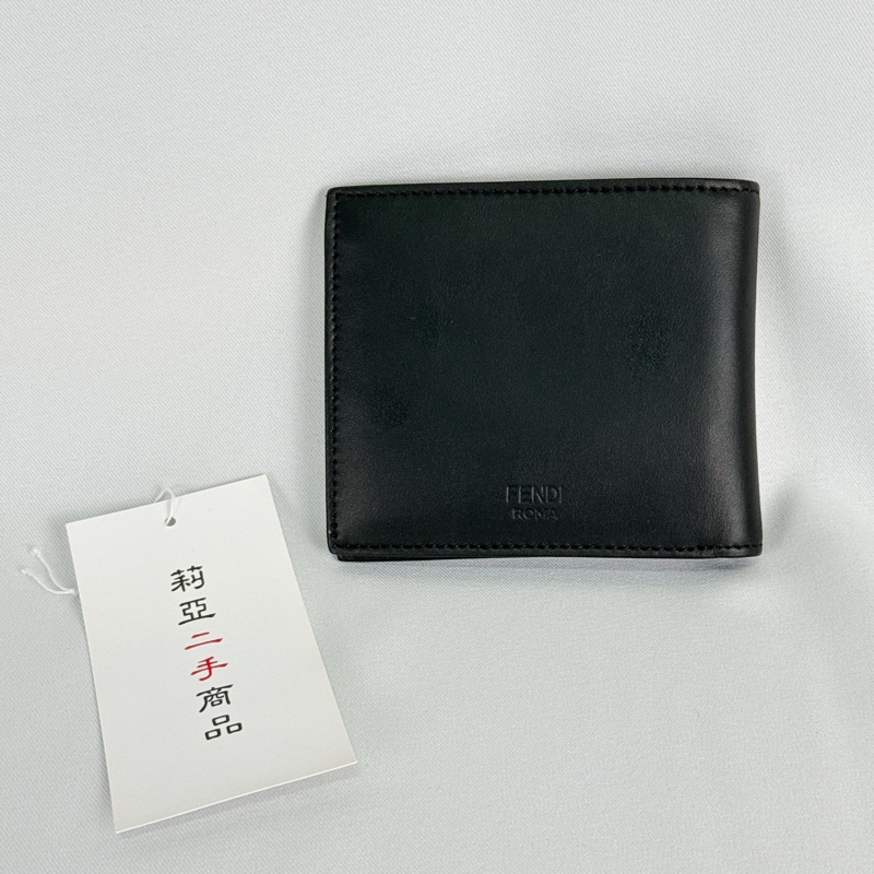 莉亞精品♡ FENDI 對開短夾 (黑怪獸)二手-5