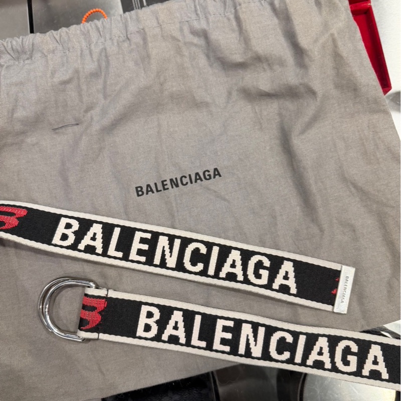 Balenciaga 巴黎世家 Logo 帆布腰帶-0