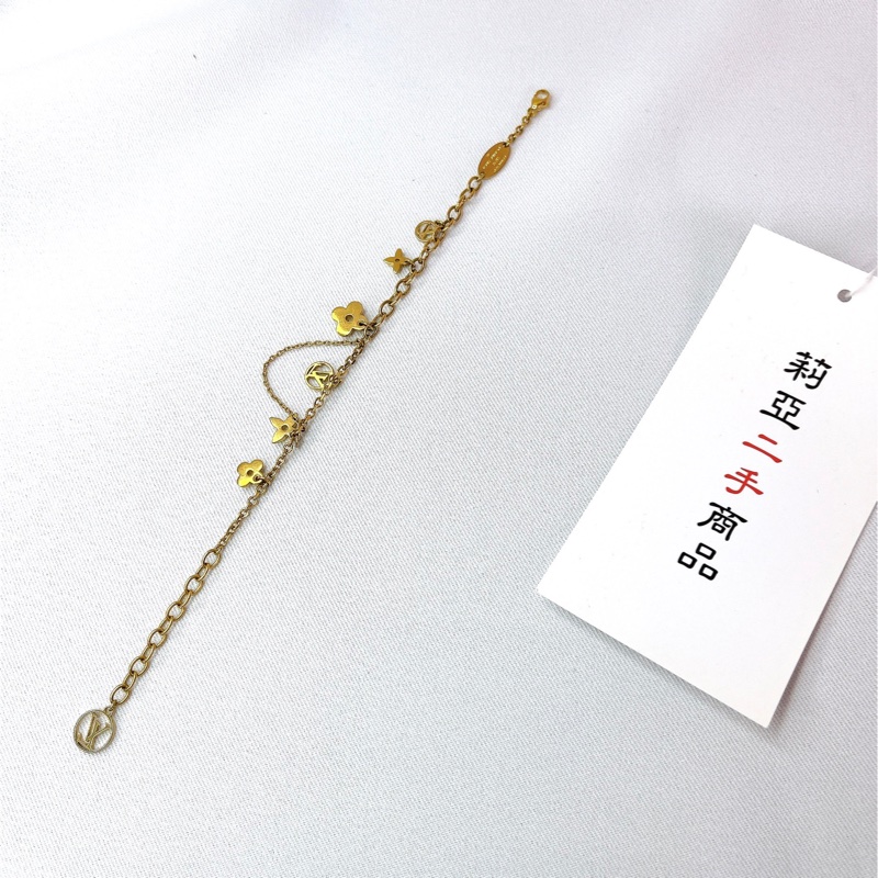 莉亞精品♡LV M64858 花花綴飾手鍊 金 二手-4