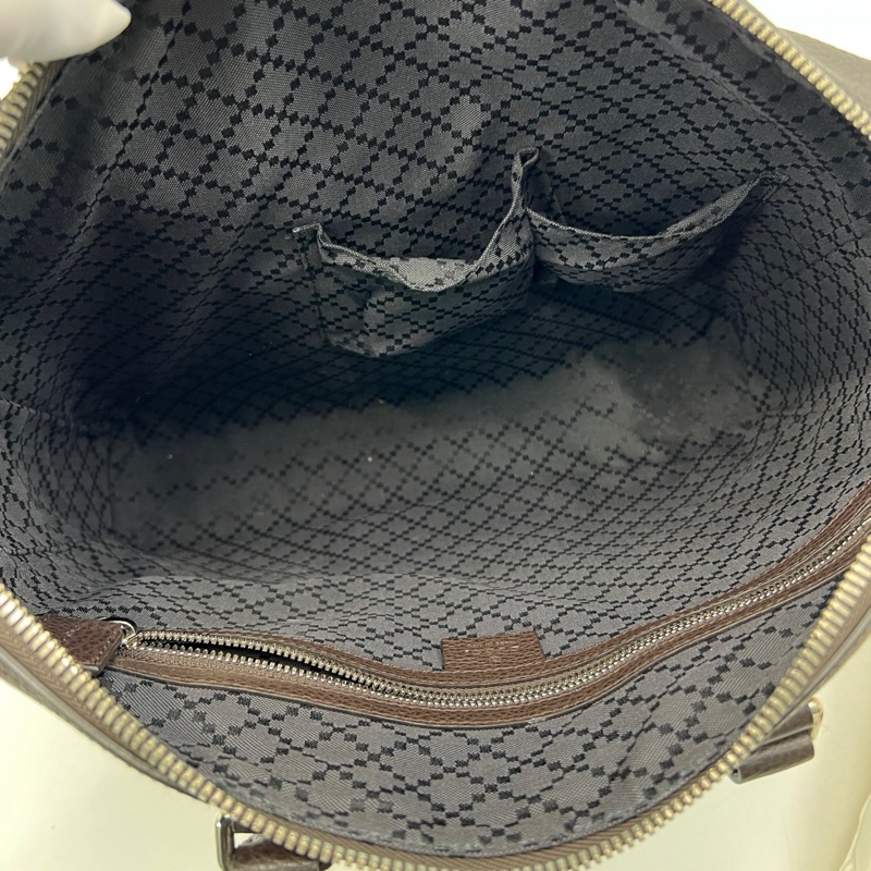 Gucci古馳 黑咖色全皮公文包 尺寸36/28 附件：塵袋 肩帶-7